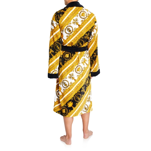 SOLD New Versace I Heart Baroque cotten terry Bathrobe in gold size large RARE - Picture 7 of 13